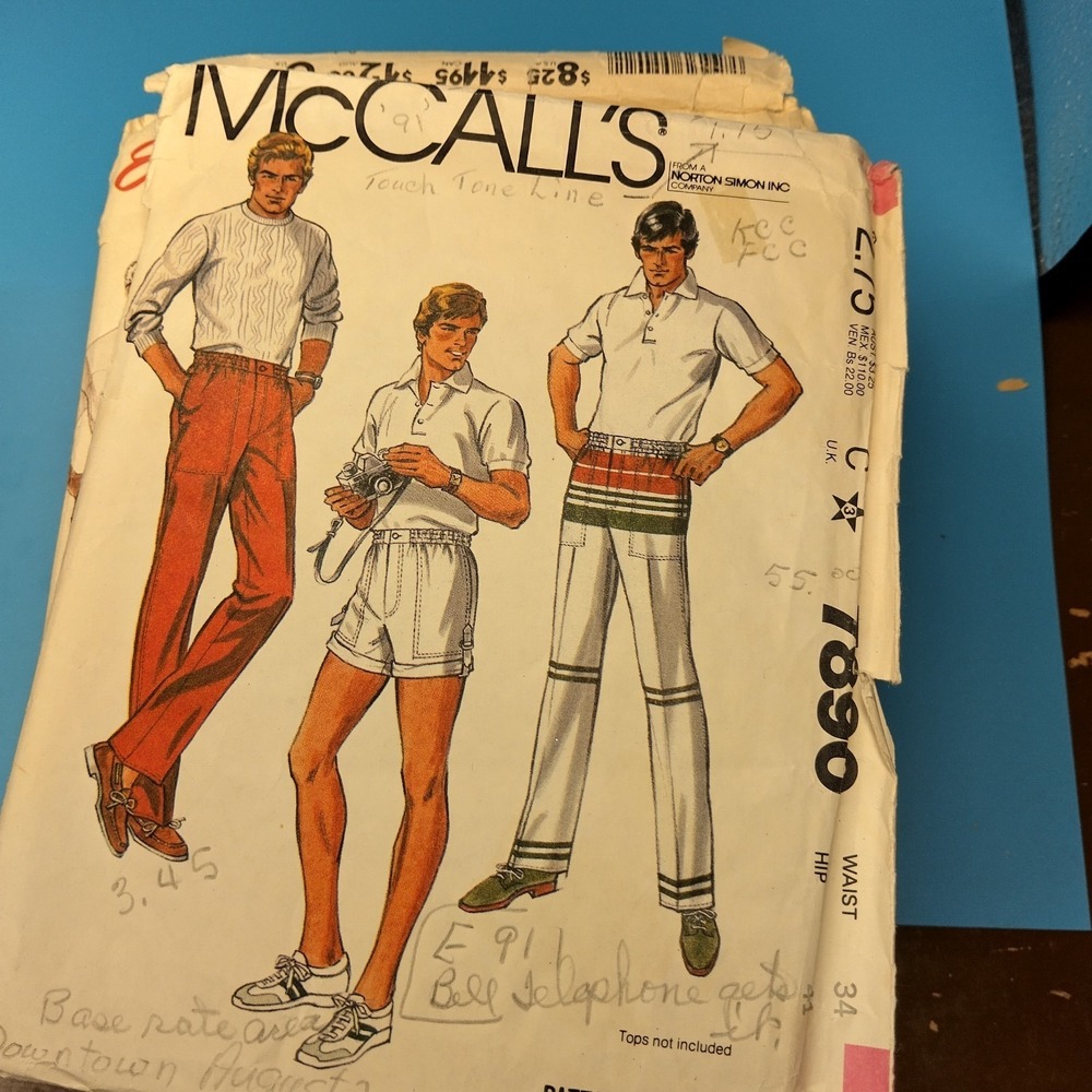 Huge Vintage Men's Sewing Pattern Lot McCall's Butterick 70s 80s 90s Sportswear - Picture 3 of 11